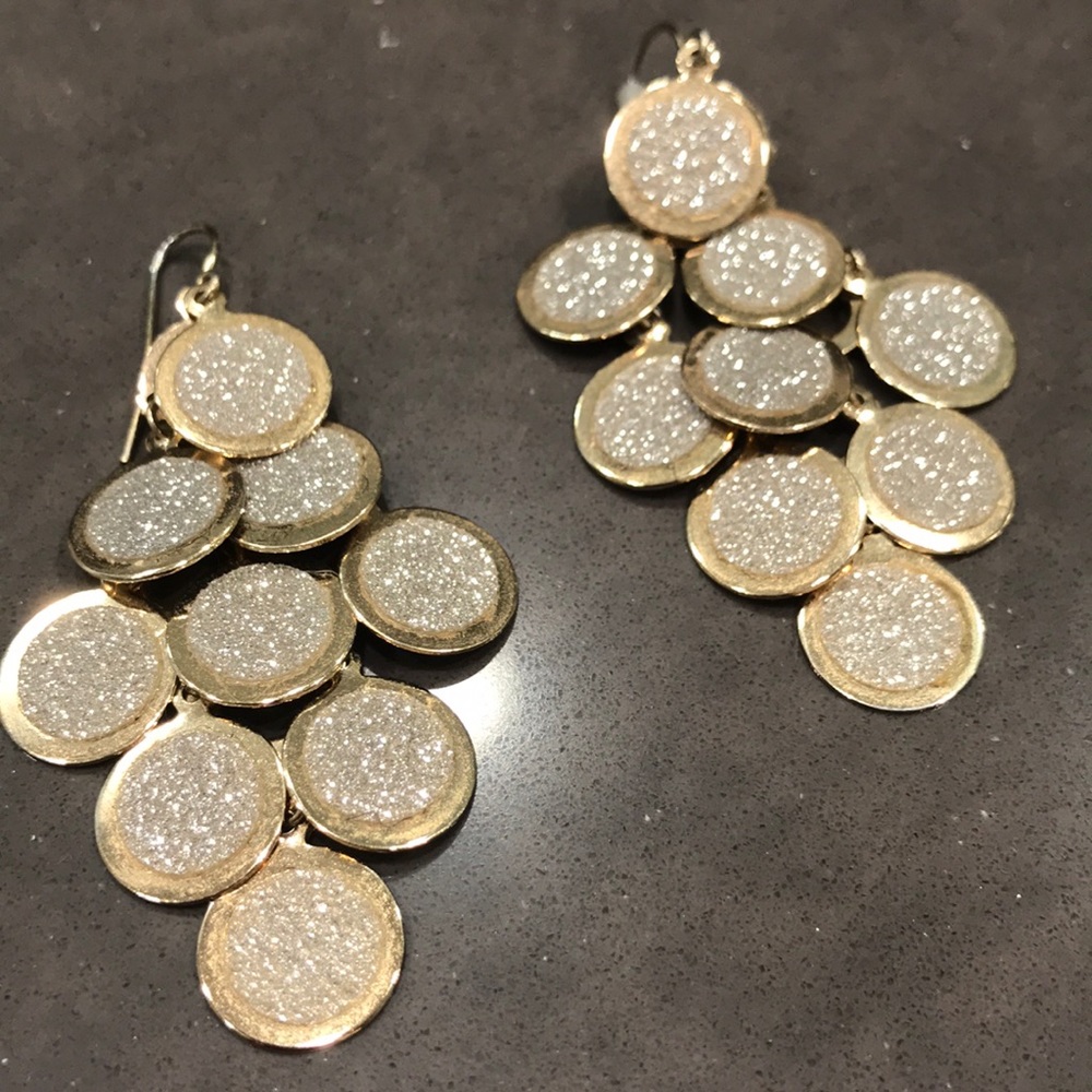 Beautiful gold and crystal chandelier earrings